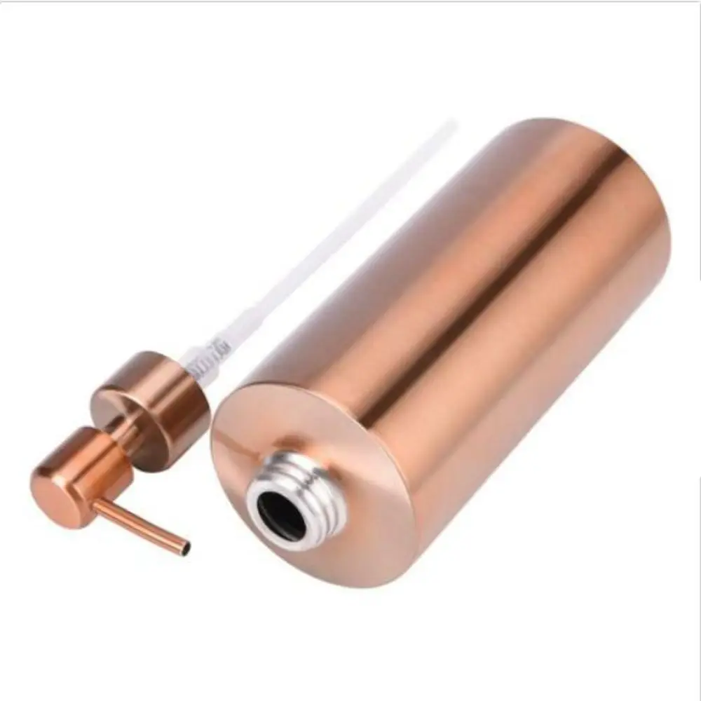 Moisture Container Rose Gold Cylindrical Reusable Soap Dispenser Hand Sanitizer Bottle Shower Gel Bottles 304 Stainless Steel