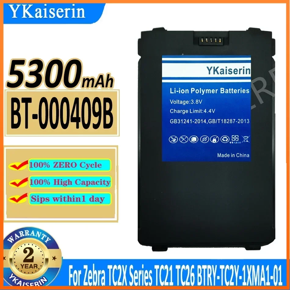 

5300 мАч, аккумуляторная батарея ykaisin BT-000409B для Zebra BTRY-TC2Y-1XMA1-01 TC2X TC21 TC26, гарантия на аккумуляторы и отслеживание