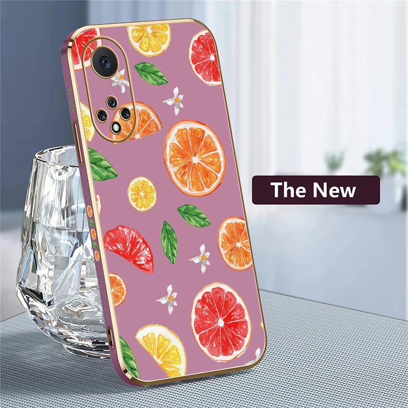 زهرة الفواكه نمط جراب هاتف لهواوي نوفا 9 7i 8i 7 6 SE Y70 زائد 3i 4e 5T 5i للصدمات تصفيح سيليكون غطاء ناعم