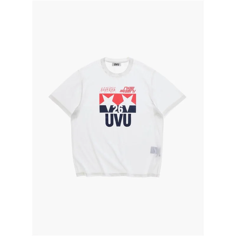 Loose Fit round Neck Short Sleeve T-Shirt UVU 26SS Seoul Store Limited Edition Star Print Casual Versatile Lightweight Top
