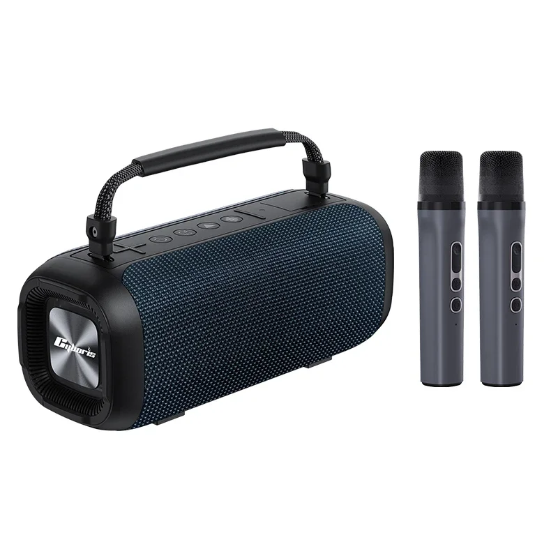 T12 80w powerful mini portable KTV speaker with wireless microphones for home and outdoor party