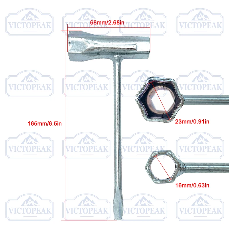 Spark Plug Socket Wrench 13mm & 19mm Stainless Steel Spanner for Chainsaw and Brush Cutter