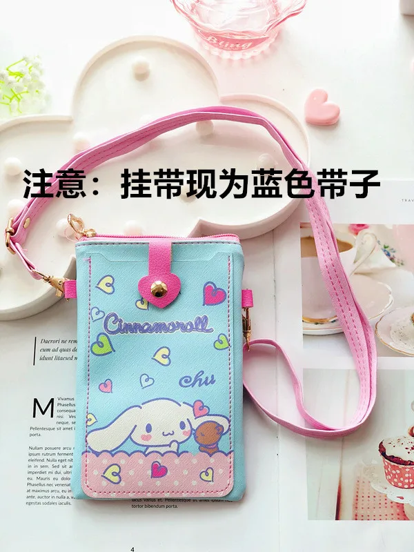 Saniris Cinnamoroll Mymelody kawaii Anime Cartoon PU Messenger bag borsa per cellulare porta carte d\'identità portamonete regali per ragazze