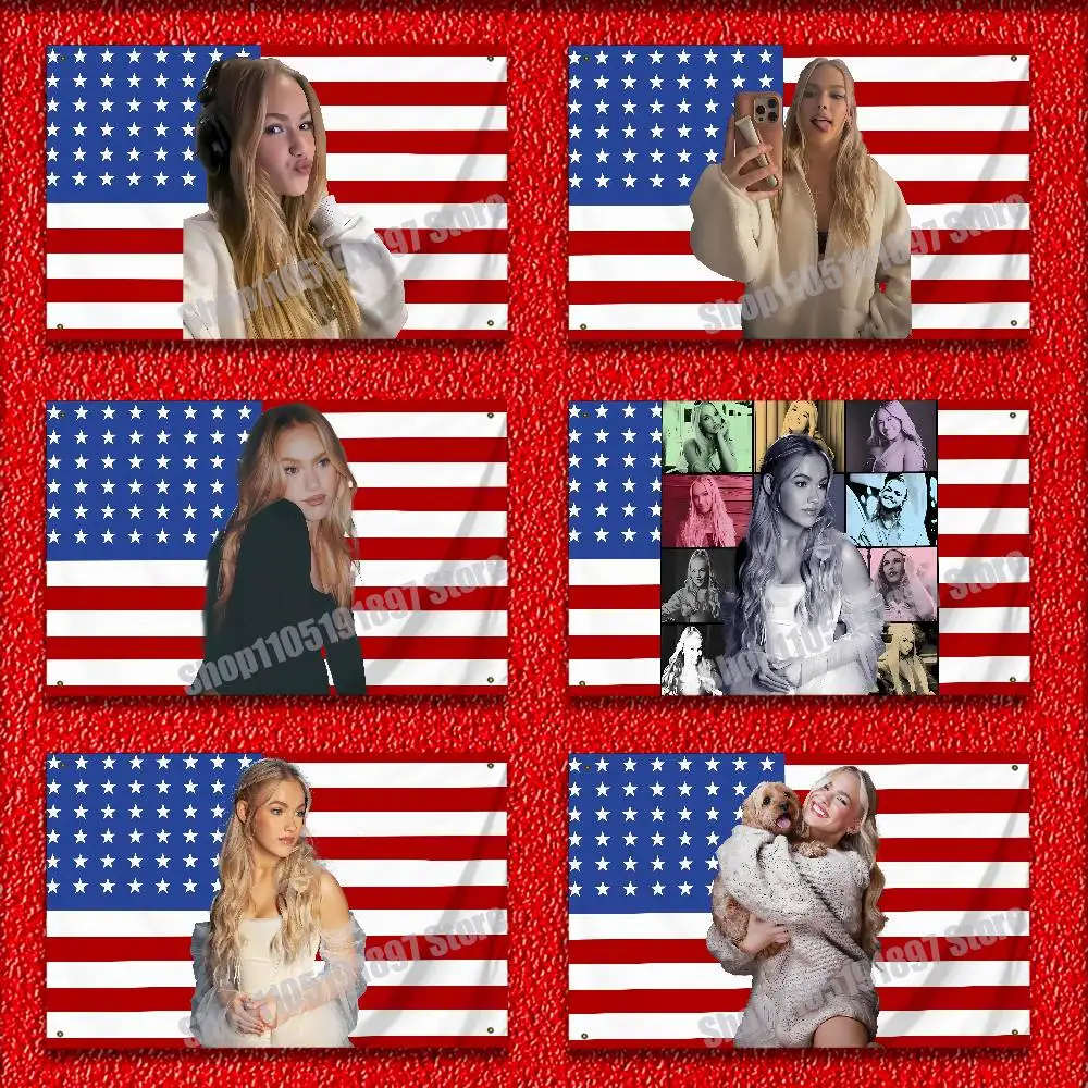 

Singer F-Freya Skye America USA Flag For Camp Banner Tapestry Cover