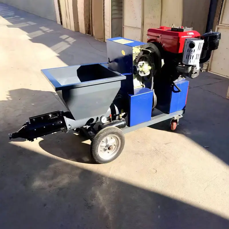 Customized Diesel Engine Mortar Plastering Machine Spray Gun Of Mortar Plastering Machine Cement Mortar Plastering Machine