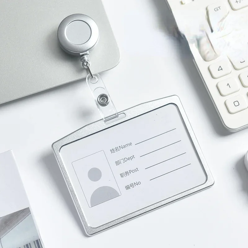 1Pcs Retractable Badge Reel Card Holder, Student ID Bus Access Control Card Protective Cover Case