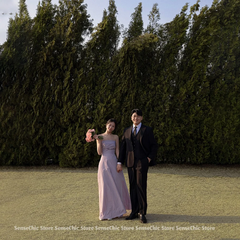 Strapless Weddings Dresses Detachable Sleeves Simple ドレス ウェディング Satin A-Line Reception Dresses for Bride Customized