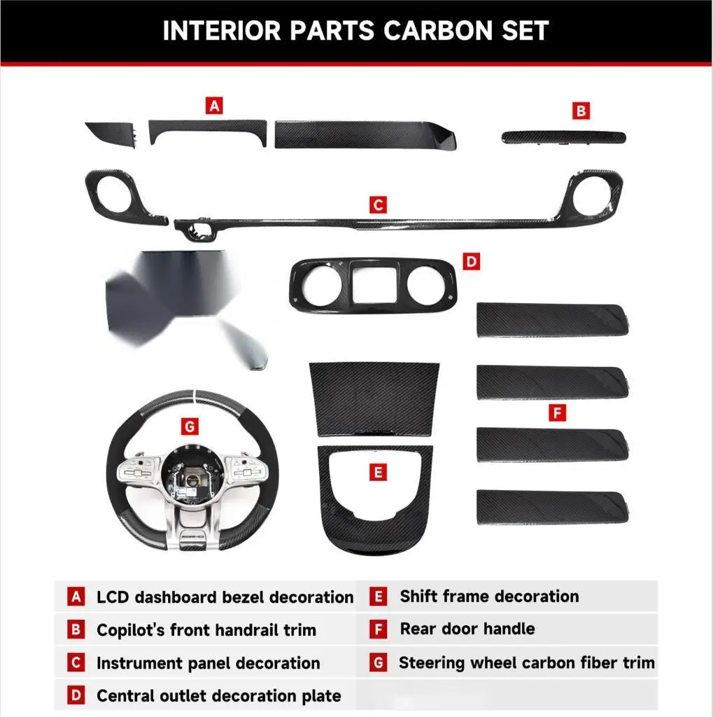 G class Carbon fiber interior kit for Mercedes G class G350 G500 G63 W463 W463A W464