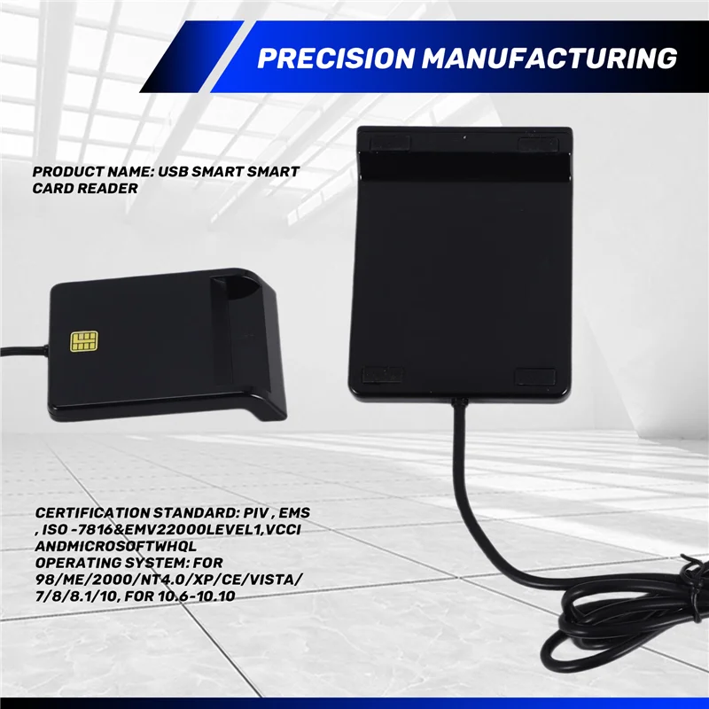 قارئ بطاقات لبطاقة البنك IC/ID EMV قارئ بطاقات جودة عالية لنظام التشغيل Windows 7 8 10 لينكس OS USB-CCID ISO 7816 A62X