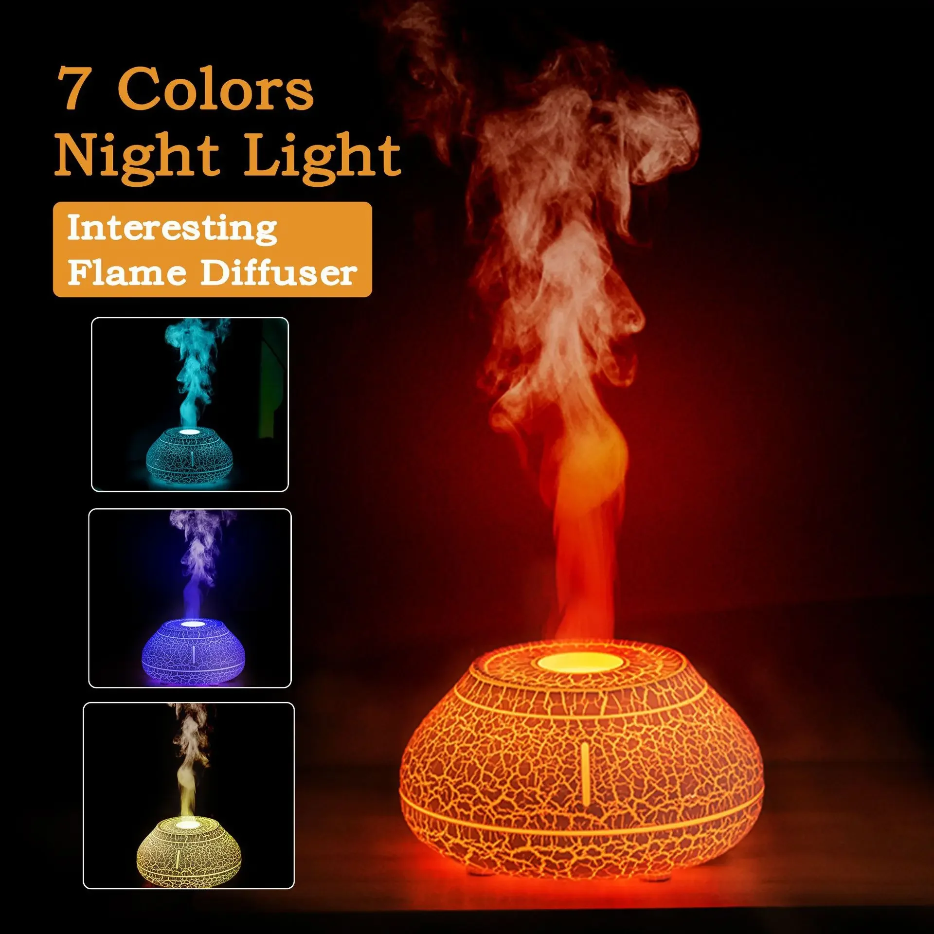 

Colorful Simulation Flame Aromatherapy Machine Desktop Creative Air Humidifier Home Fragrance Expander Fragrance Machine