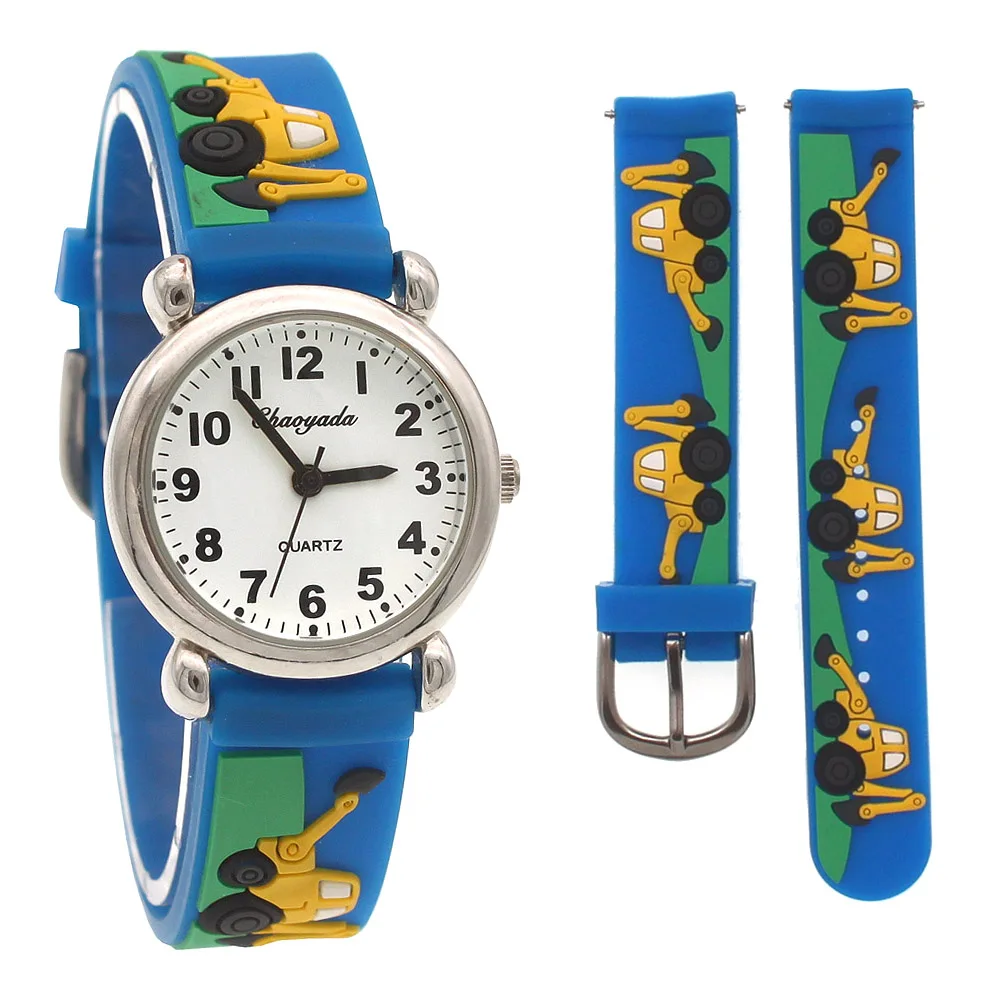 Casual Children Boys Girls Watch Cartoon Watches Digital Quartz Wristwatch Little Kids Students Dinosaur Silicone Strap Watch