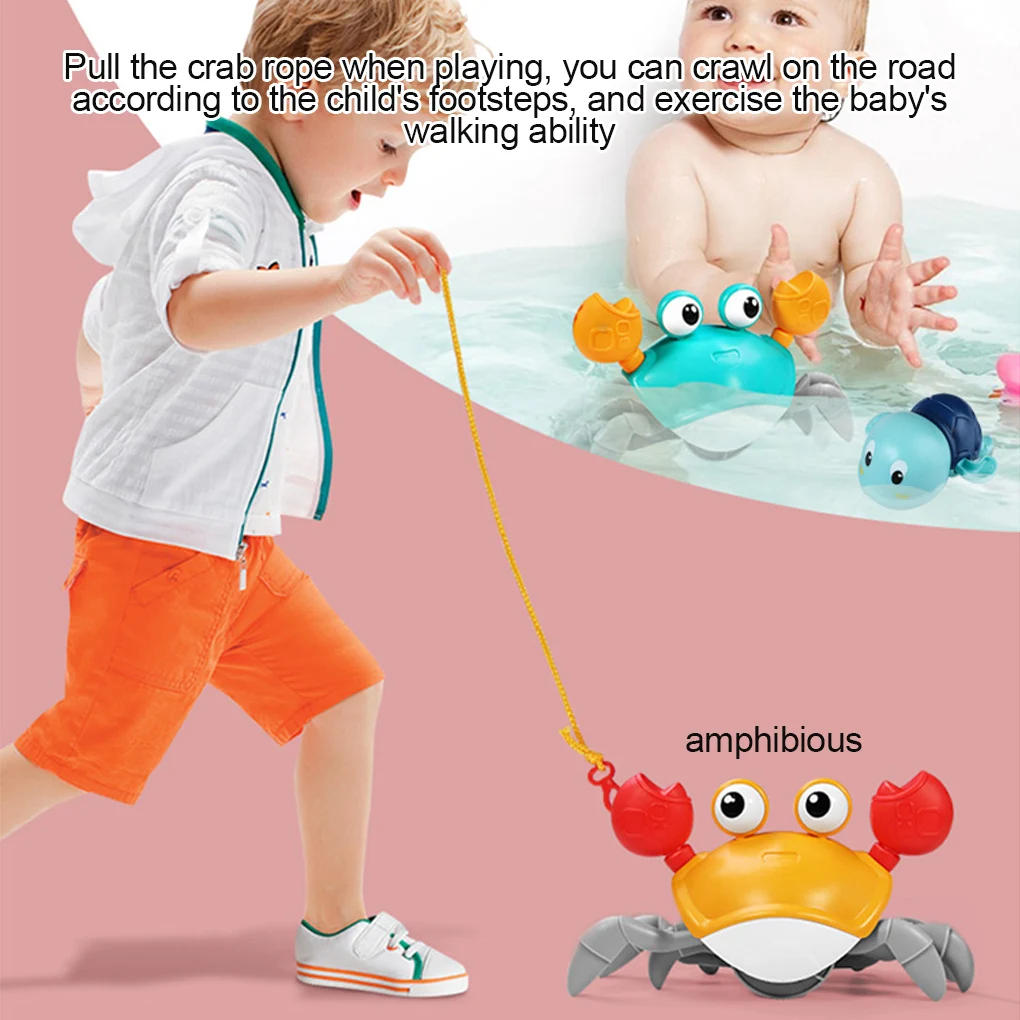 Baby bathtub toy Water Play crab toy Clockwork Portable Beach Shower accessories for kids Toddler mobile toy Christmas gift