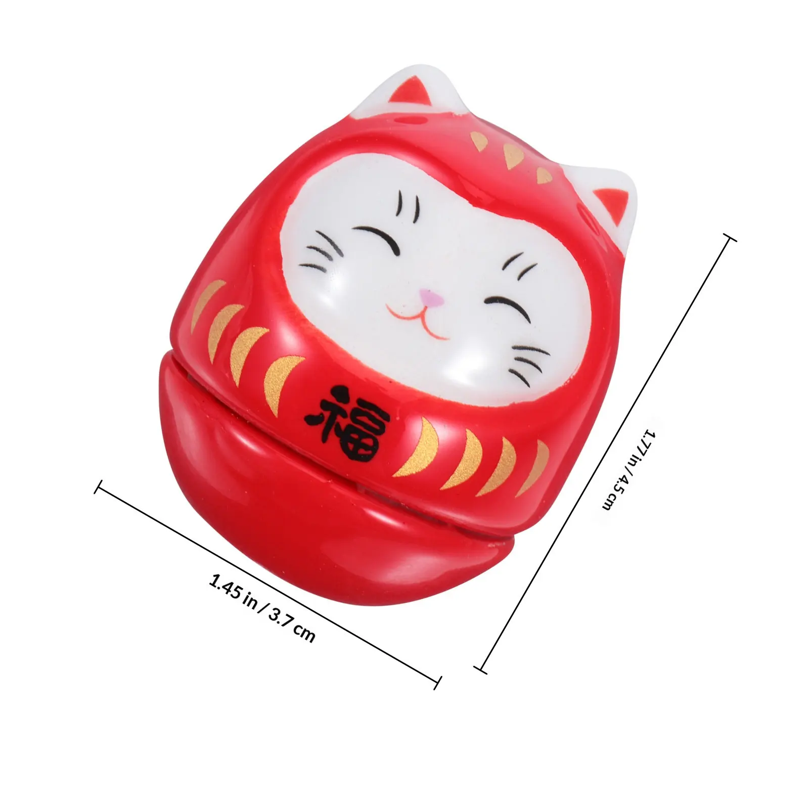 Ceramic Cat Tumbler Adornment Japanese Style Wobbling Desktop Decor Small Space Saving Lucky Cat Ornament for Home