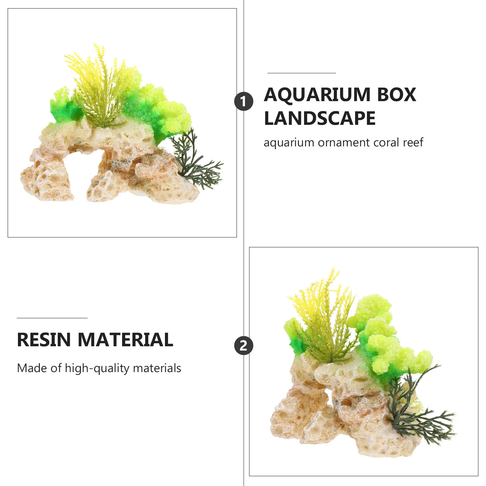 

Small Coral Fish Tank Decor Resin Aquarium Ornament For Pond Tabletop Sea Life Decorative Vivid Realistic Look