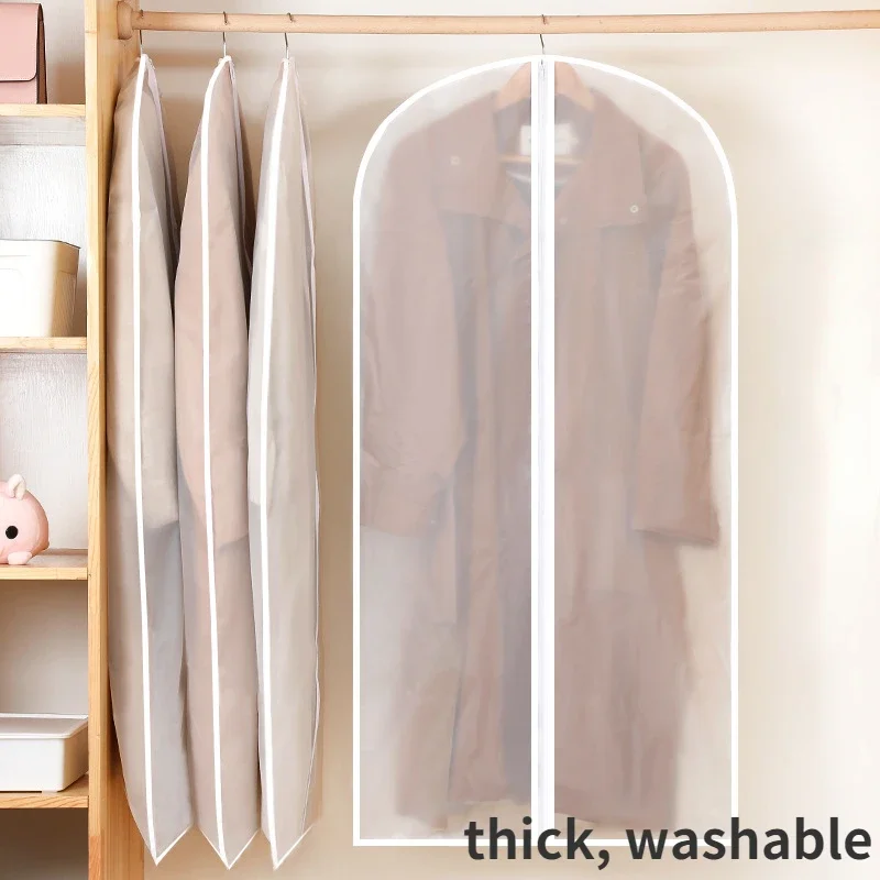 Clothing Covers Clothes Dust Cover Coat Dust Bag Household Transparent Clothes Hanging Bag Dustproof Storage Bag Wholesale