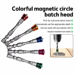 5Pcs Magnetic Screwdriver Bit Drill Cross-head PH2 Magnetic Screwdriver Bits 1/4 Inch Hex Shank Drywall Electric Screwdriver Set