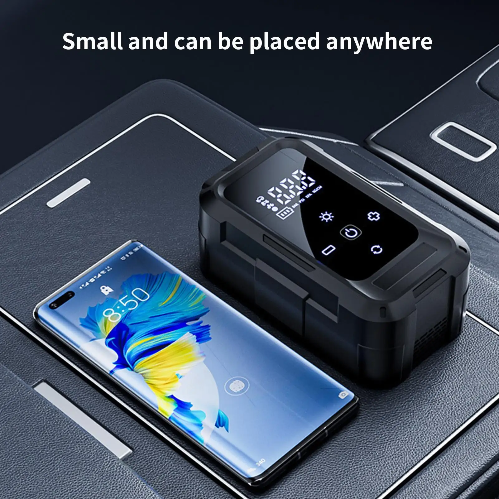 

Portable Air Compressor Cordless Inflator Digital Display Rechargeable Pump For Camping Vehicle Road Trip Home Daily Commuting