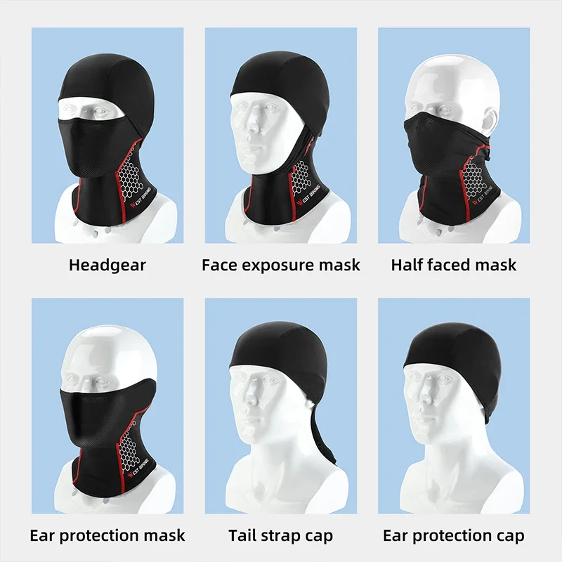 WEST BIKING Summer Ice Silk Balaclava UPF50+ Sunproof Cycling Reflective Caps Breathable Hiking Fishing Hat Cooling Sport Gear