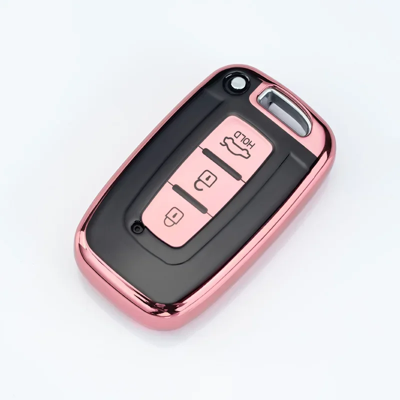 3 Buttons Soft TPU Car Key Fob Shell Cover For Hyundai Genesis Coupe Sonata ix35 For KIA Forte Sportage K2 K5 Smart key Case