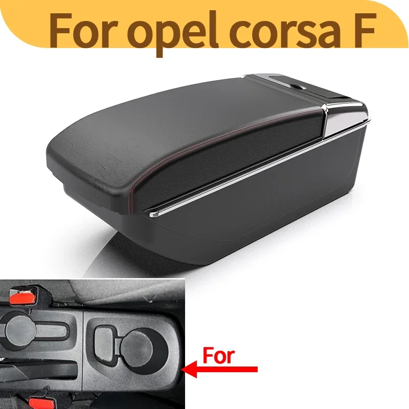

For Corsa F 2019-2024 car interior upgrade center console raised armrest multi-functional storage box car accessories USB.