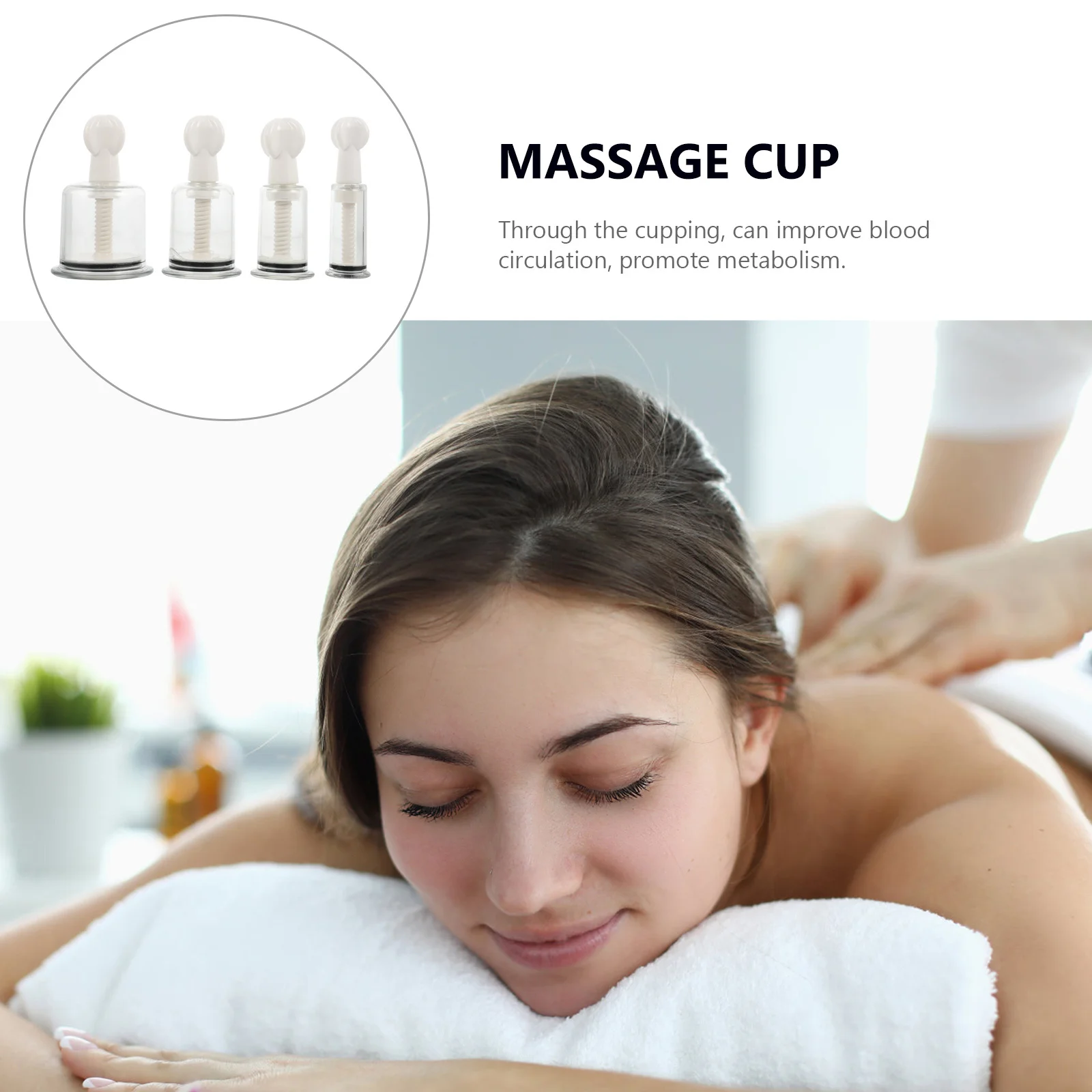8 قطعة أكواب الحجامة المفرغة أداة تدليك الجسم للعلاج الطبيعي لتخفيف الآلام الظهر الكتف والرقبة تدليك الكؤوس العلاج بالحجامة #4