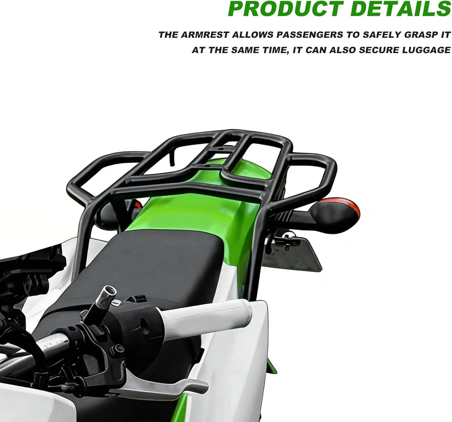 KLX230 Luggage Rack for Kawasaki KLX230 2019-2026 Rear Cargo Rack Motorcycle Luggage Shelf Bracket with Hand Grip Rail Bar
