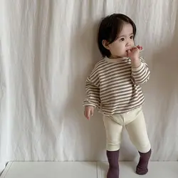 2024 Autumn New Baby Long Sleeve Striped T Shirts Children Casual Tops Infant Girl Cotton T Shirts Toddler Bottoming Boy Clothes