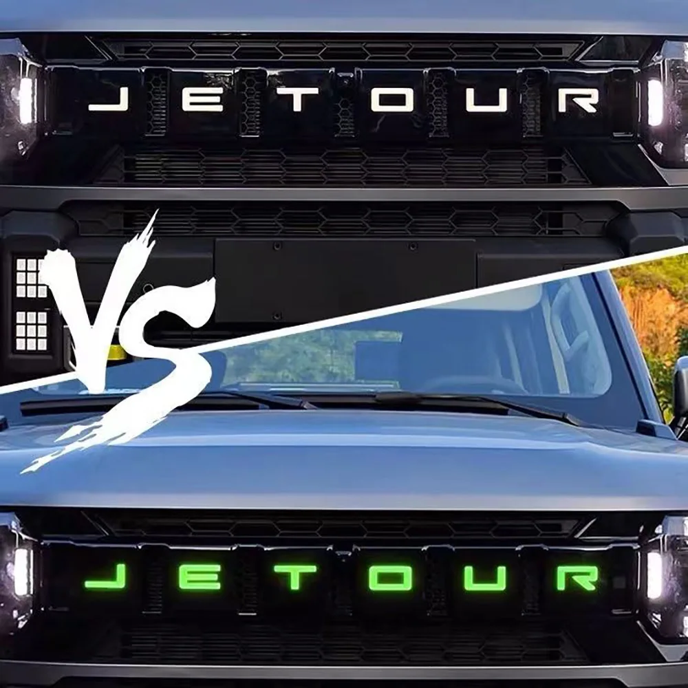 

Для Chery Jetour Traveler T2 пленка для дневных ходовых огней, пленка для изменения цвета автомобиля, решетка, светящаяся этикетка с буквами, декоративная