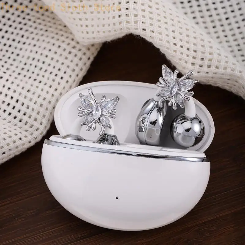 Schimmernder Kopfhörer-Schmuck mit Schmetterlingsmuster, universelle Kompatibilität mit Accessoires für den täglichen Gebrauch,