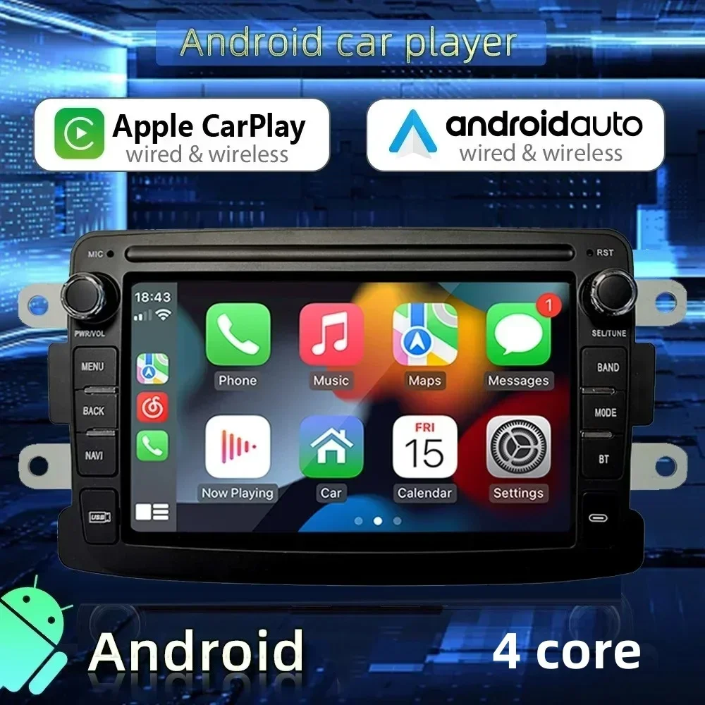 Car Radio Android for Dacia Logan Dokker Duster Sandero Lodgy 2012 - 2017 Renault Captur Symbol Autoradio Carplay Navigation GPS