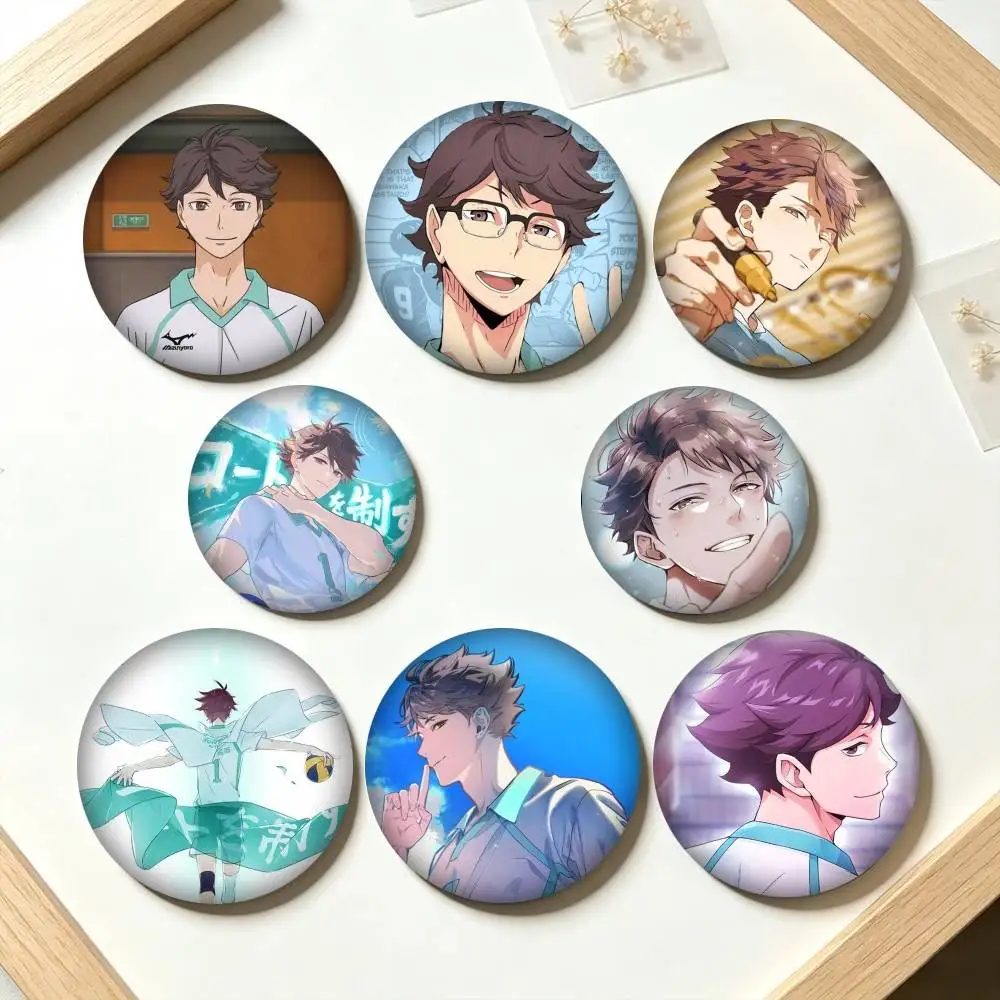 O-Oikawa Tooru  Haikyuu Anime  25 32 44 58 75mm Badges Personalized Round Brooches Pins Accessory Gift