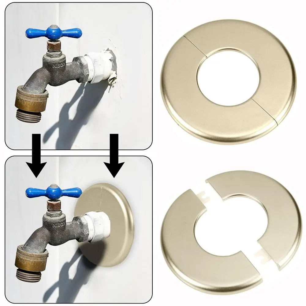 Useful ABS Shower Faucet Cover Black White Pipe Wall Covers Round Faucet Decor Kitchen