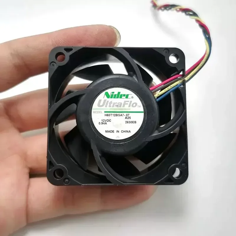 for NIDEC 6CM 6025 12V 0.94A H60T12BGA7-07 4-Wire PWM Temperature Controlled Large Air Volume Cooling Fan