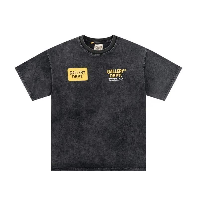 GALLERY DEPT High Street old wash water print letter short sleeve loose retro cotton T-shirt