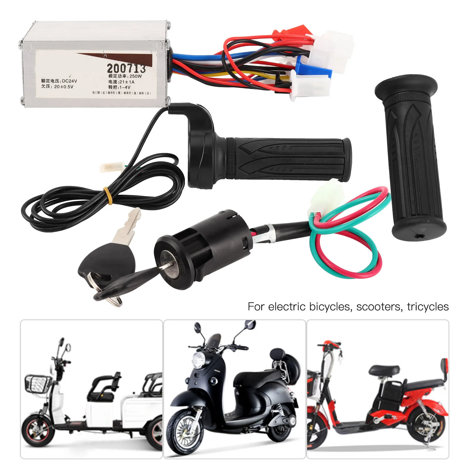 

nEW Electric Scooter Speed Controller Set 24V 250W Controller with Throttle Grip Lock Scooter Accessory Scooter Controller Set