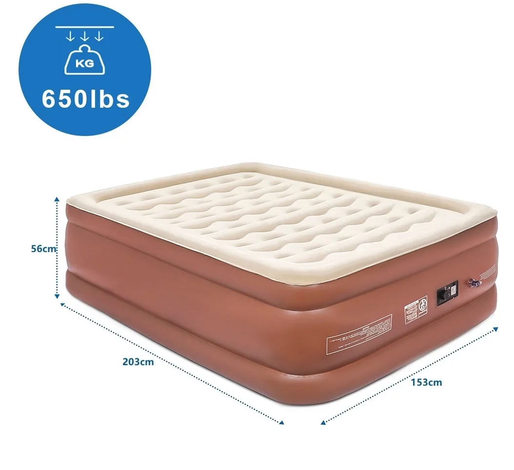 Air Bed Built in Air Pump Bedroom Furniture Indoor Soft Flocking Adult Kid Inflatable  Air Mattress