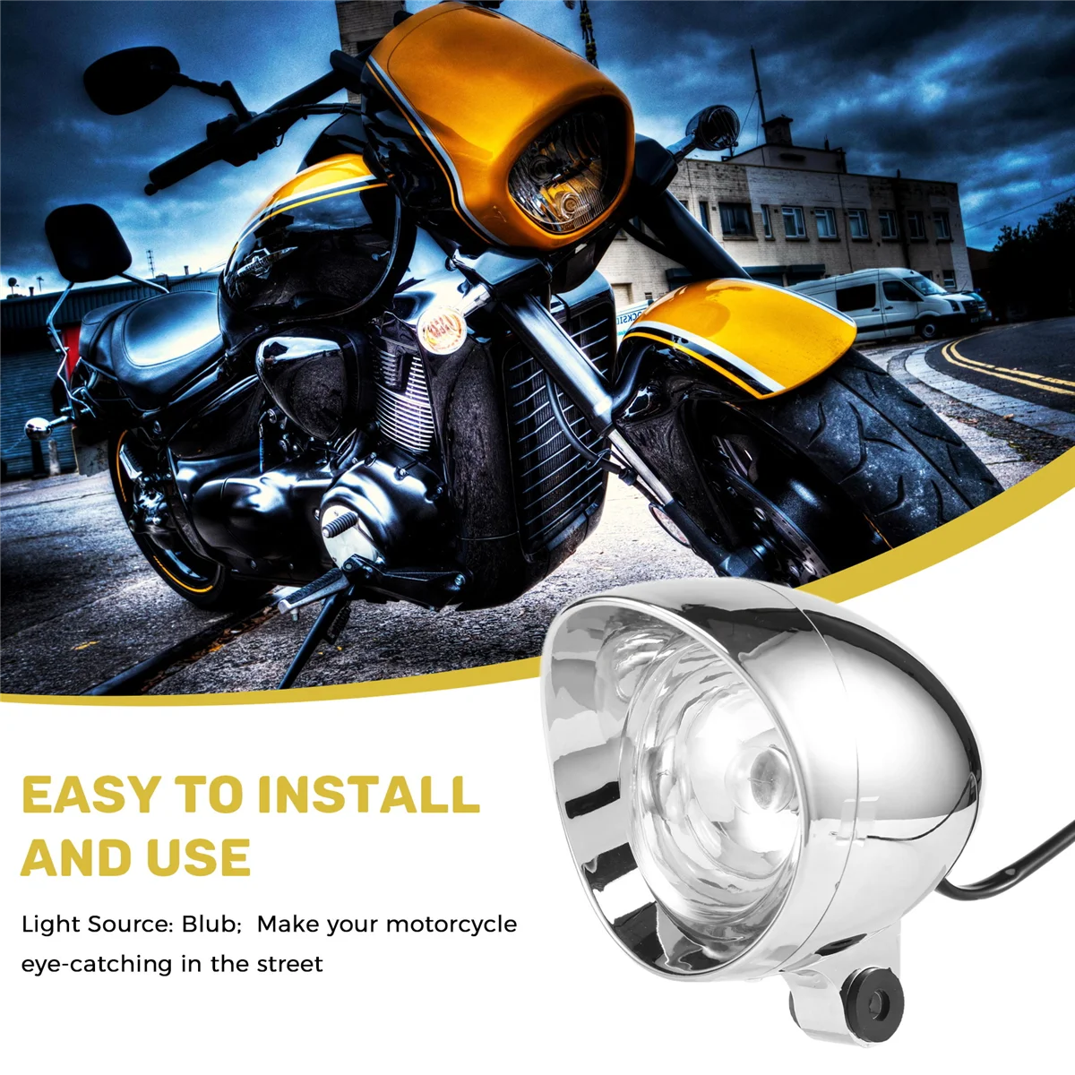 4" Motorcycle Bullet Headlight Spot/Fog Lamp Bulb