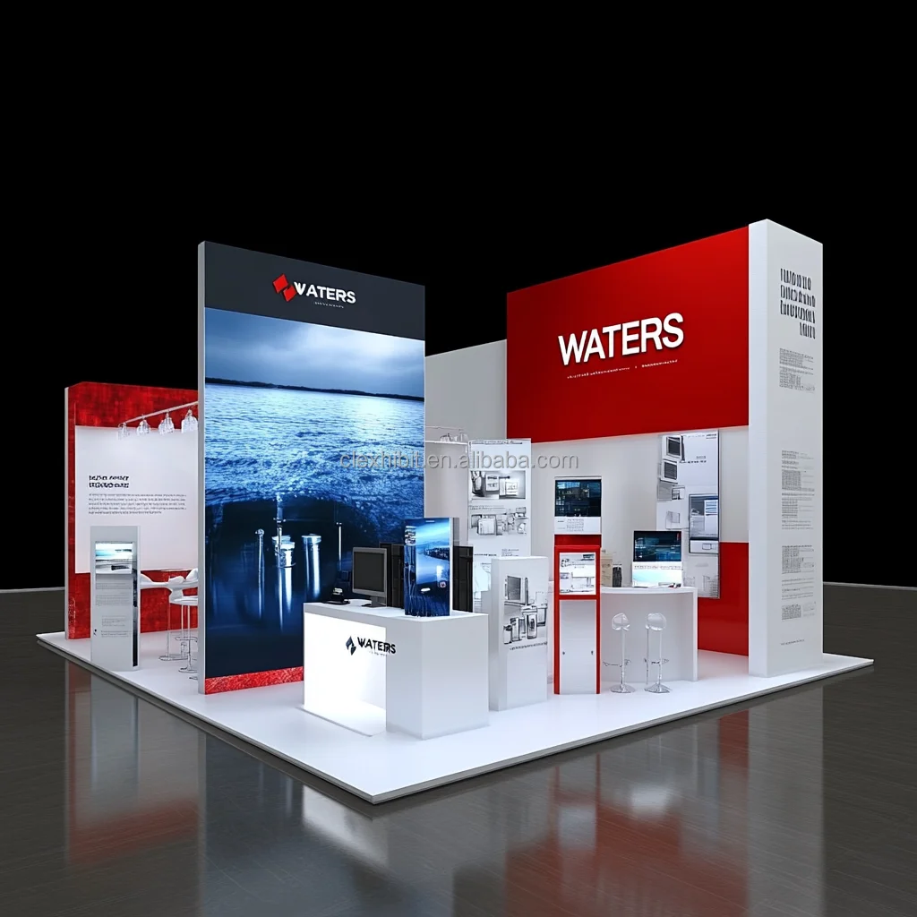20x20ft Modular Exhibition Booth Design Fair Stand Exhibit Backlit Portable Trade Show Booth Expo Display for WEFTEC