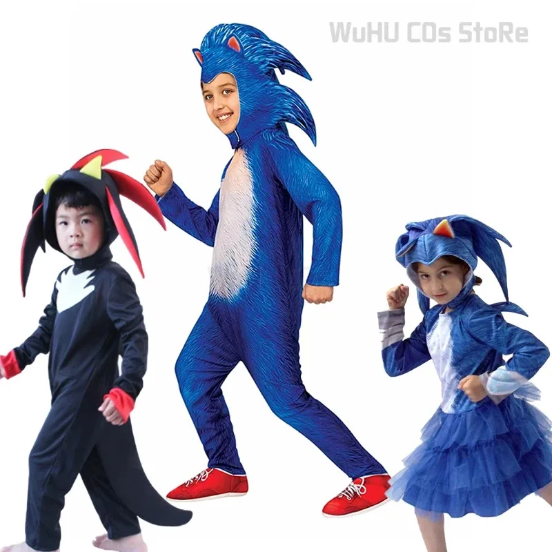 

Performance Show Characters Cosplay Movie Shadow Hedgehog Boys Girls Halloween SonicC Costume Kids Clothess;3,k8't,