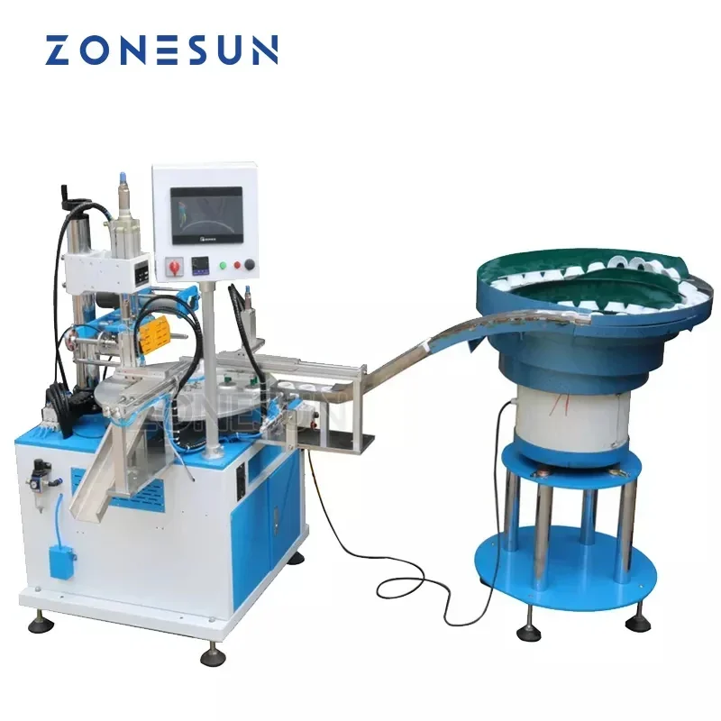ZONESUN Automatic ZY-819S Customized Hot Foil Stamping Embossing Machine Heat Press Machine for Bottle Cap or Cosmetic Bottle