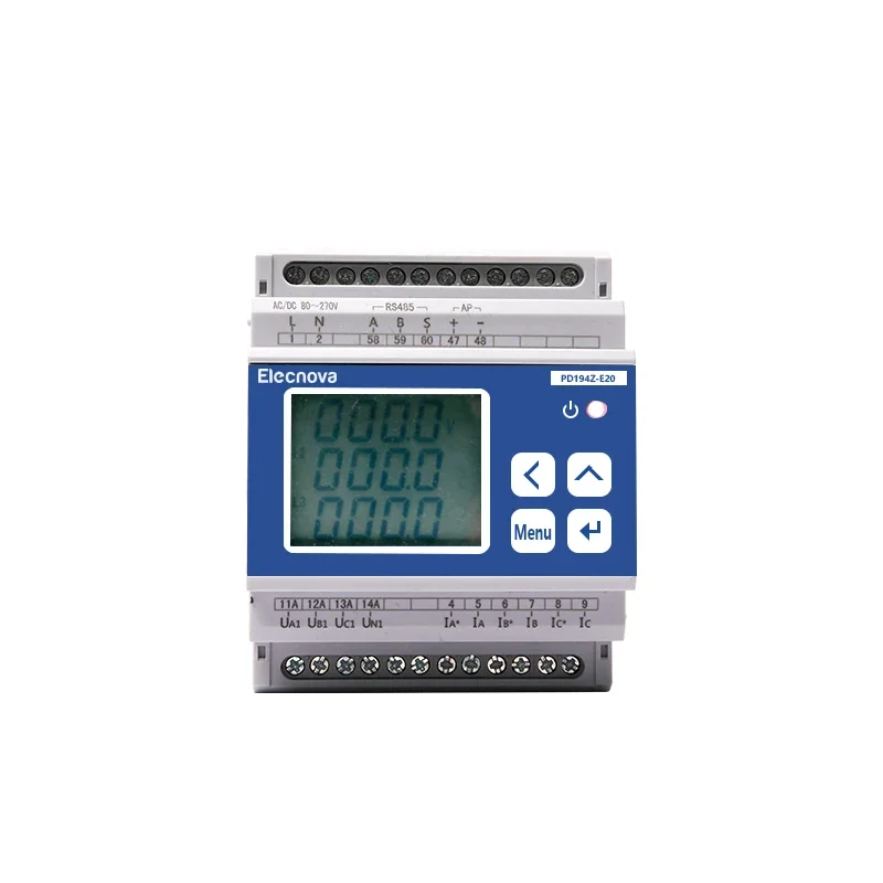 Elecnova energy management LCD Display RS485 harmonics 3 phase Din rail power analyzer meter