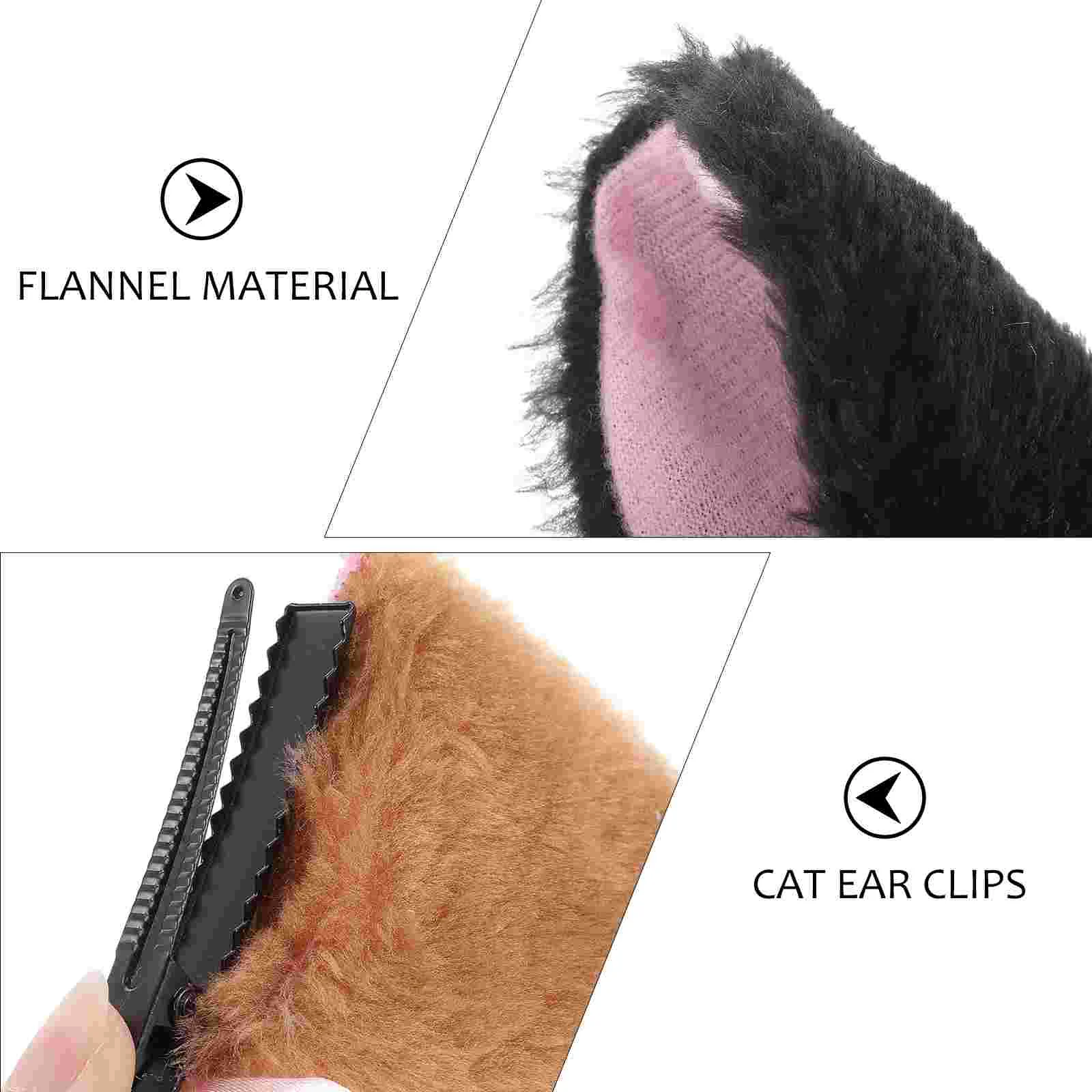 4 pares de grampos de cabelo com orelhas de gato para meninas, clipes de cosplay, fantasia de Halloween em senhorita