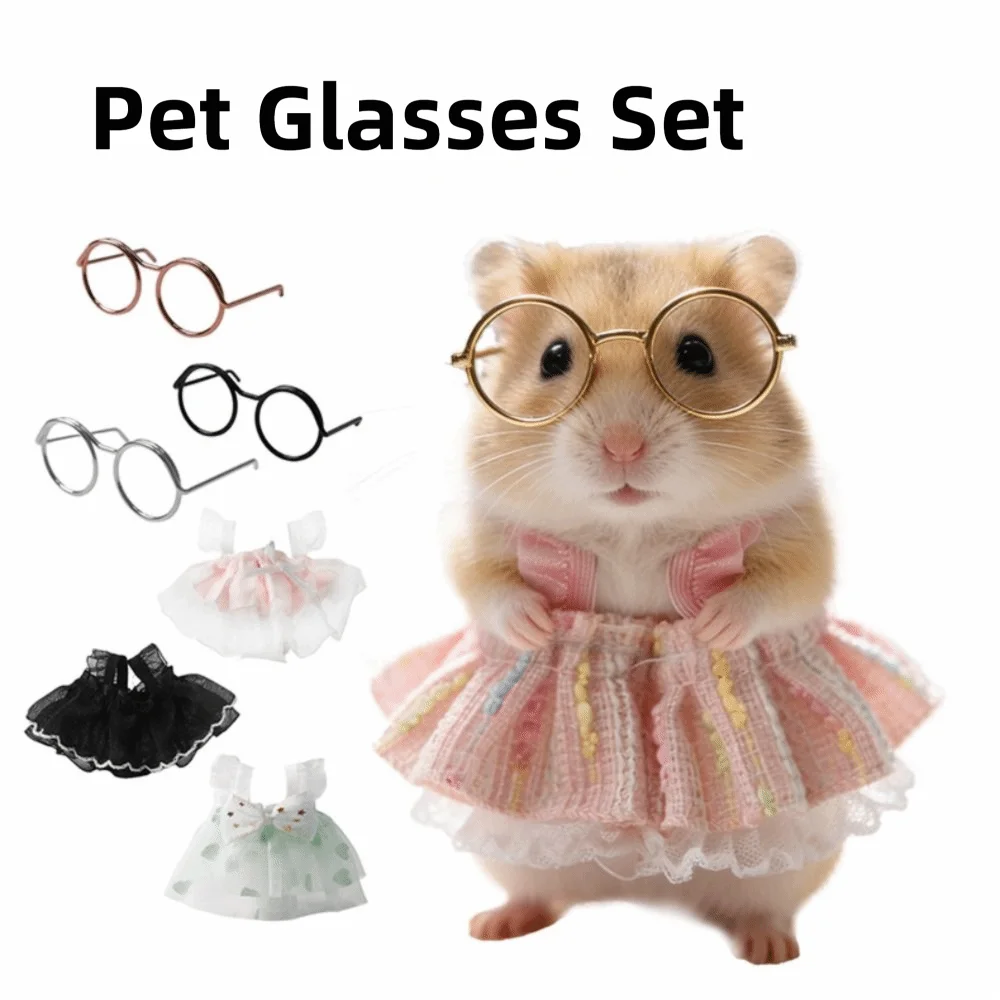 Cute Breathable Hamster Princess Dress Lightweight Elegant Guinea Pig Photo Props Soft Cozy Petty Pet Skirt Set Fancy Rats