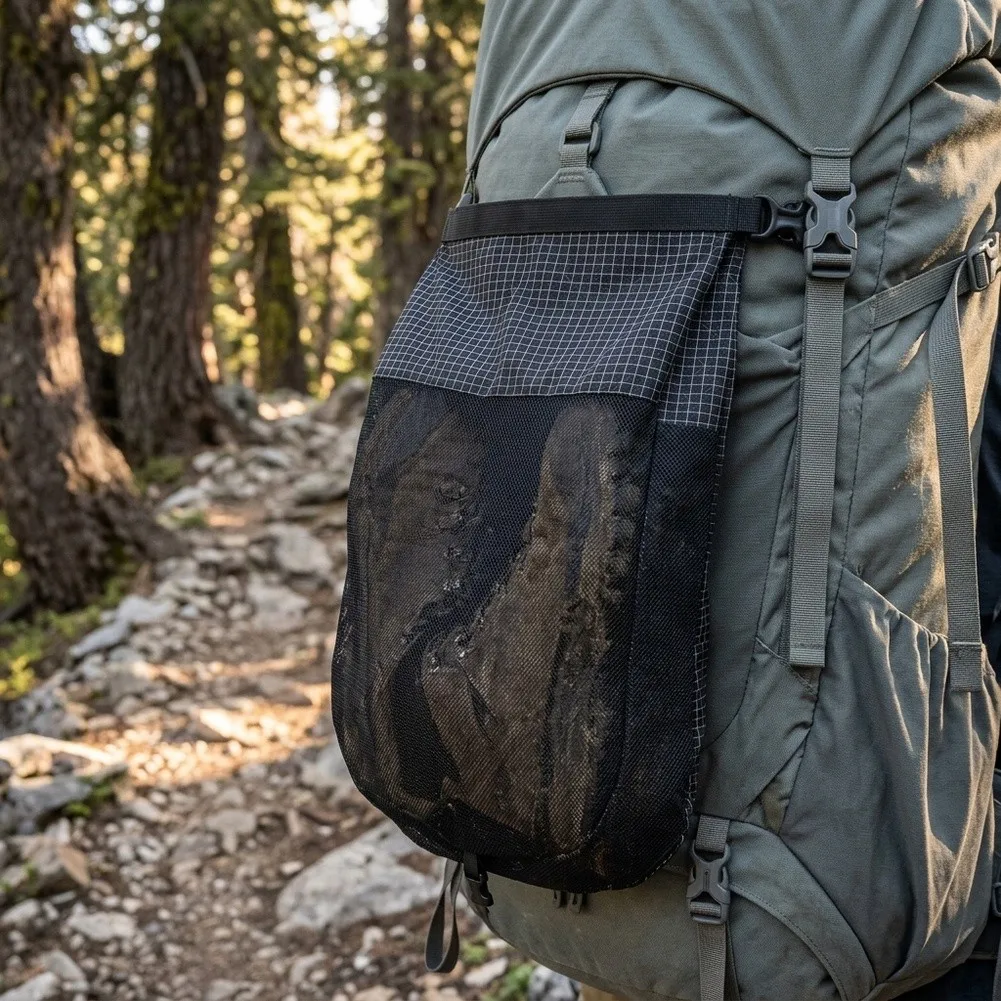Spacious Mesh Shoe Storage Pouch for Outdoor Activities Fits Multiple Shoe Types with Breathable Airflow Design