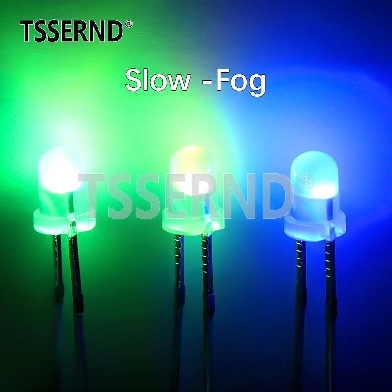 50pcs F3 3mm Fast / Slow RGB Flash Red Green Blue Rainbow Multi Color Flashing Light Emitting Diode Round LED Full Color DIY