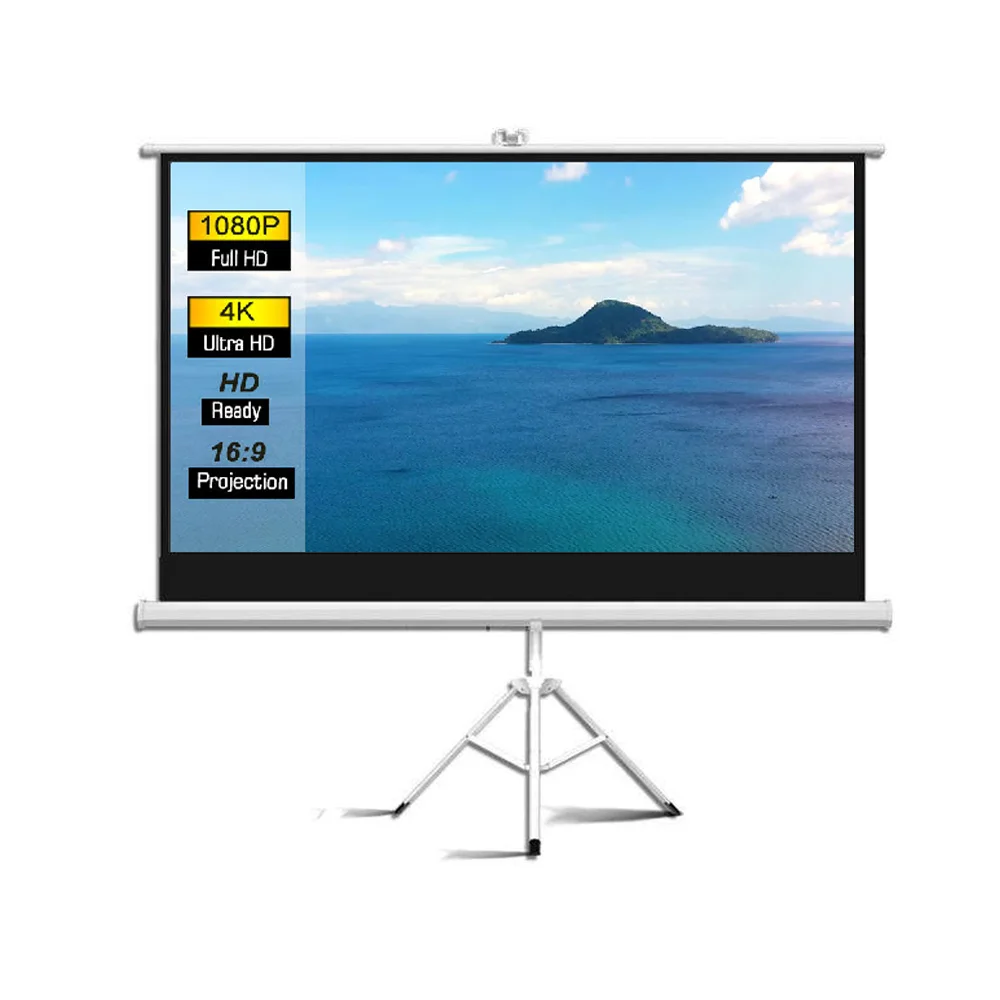 72 inch 16:9 Easy Carry Projector Screen Portable Indoor Outdoor Movie Screen with Foldable Stand Tripod