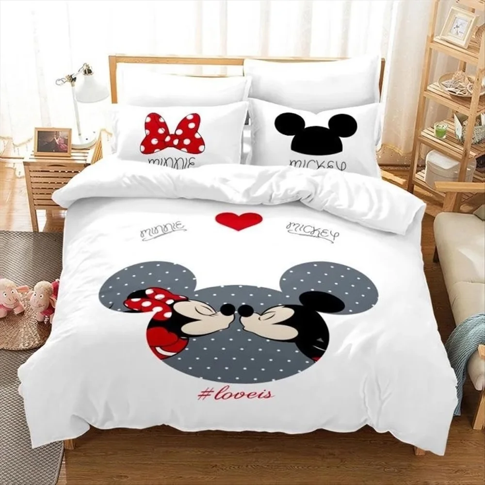 3d mickey minnie maus bettwäsche set für mädchen dekorieren zimmer twin full queen king size bett bezug kissen bezüge für kinder geschenke