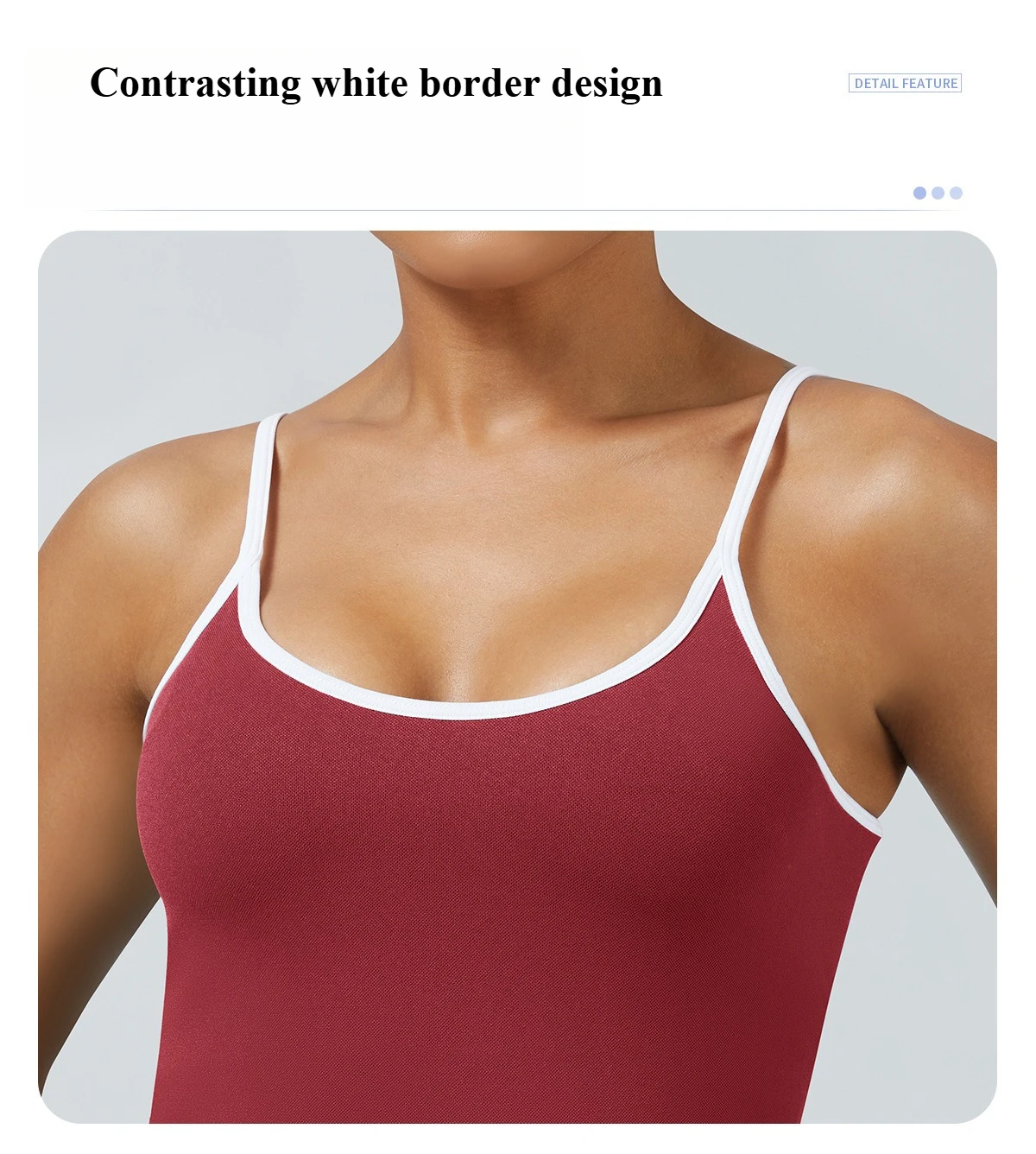 Damen Color-Blocking Gym-Sport-Tops Sommer Yoga Fitness Sexy Rückenfreie Strick-Camisoles mit Brustpolster und Trägern – Detail 3
