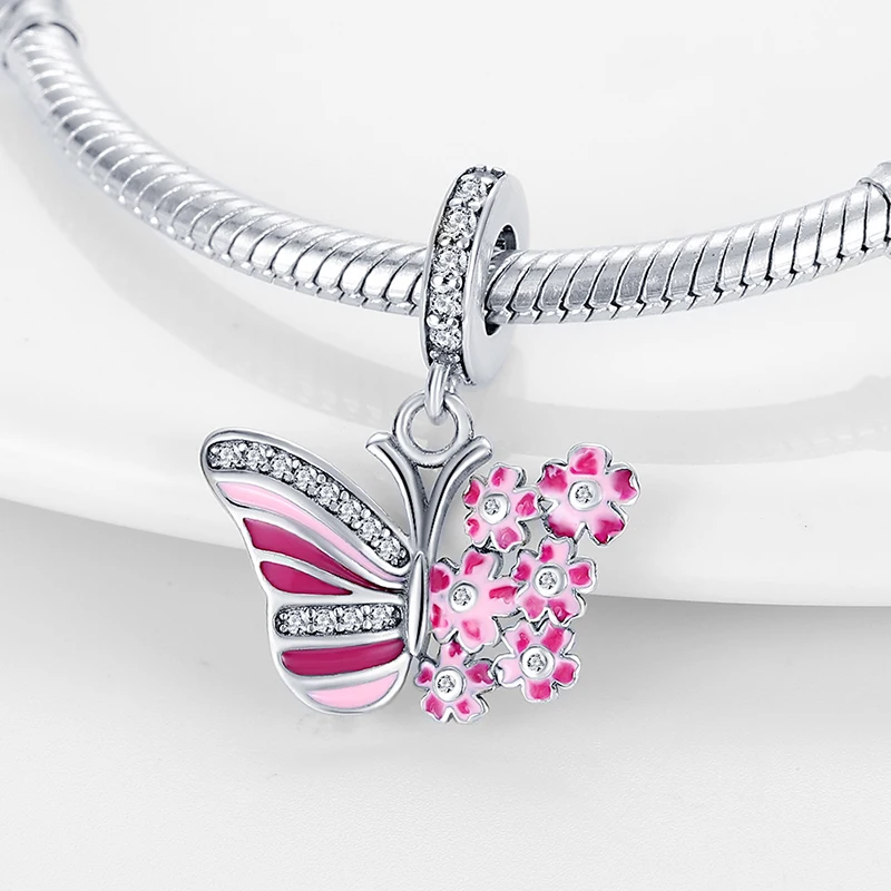 Charms Fit Pan Original Bracelets 100% 925 Sterling Silver Butterfly Bee Luminous Firefly Insect DIY Fine Jewelry Gifts image 4