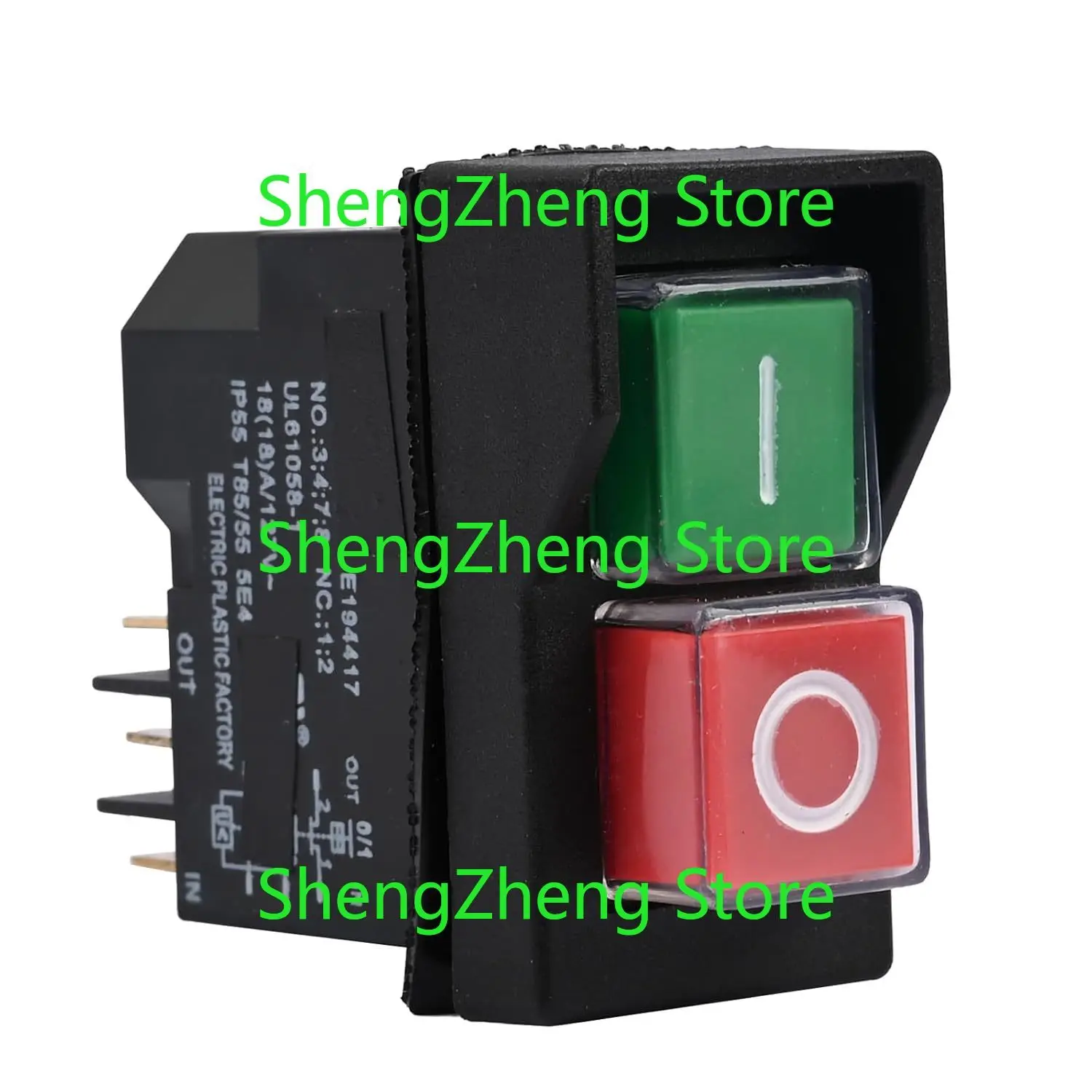 Table Saw Push Button Switch 6-Pins 089240028147 Compatible with Ridgid R4514T Ryobi RTS08 RTS12 RTS23  18A 127V T85/55